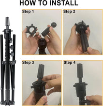 Load image into Gallery viewer, Versatile Tripod Wig Stand with Heating Hot Comb: Ideal for Cosmetology Training
