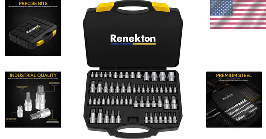 60-Piece Torx Bit Socket Set - Chrome Plated and Durable for Precision Work