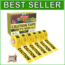 Load image into Gallery viewer, Weatherproof Yellow Caution Tape - 6-Pack, Ideal for Construction and Events