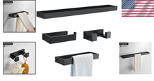 Load image into Gallery viewer, Chic 4-Piece Bathroom Towel Bar Set in Matte Black – Easy Screw-In Installation