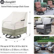 Load image into Gallery viewer, Adjustable Heavy Duty Outdoor Swivel Lounge Chair Covers - 2 Pack Beige &amp; Gray