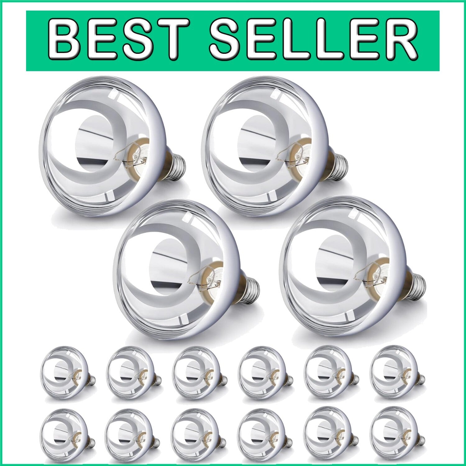 250W E26 Base Heat Lamp – 16 Clear Glass Bulbs for Reptiles & Animal Care