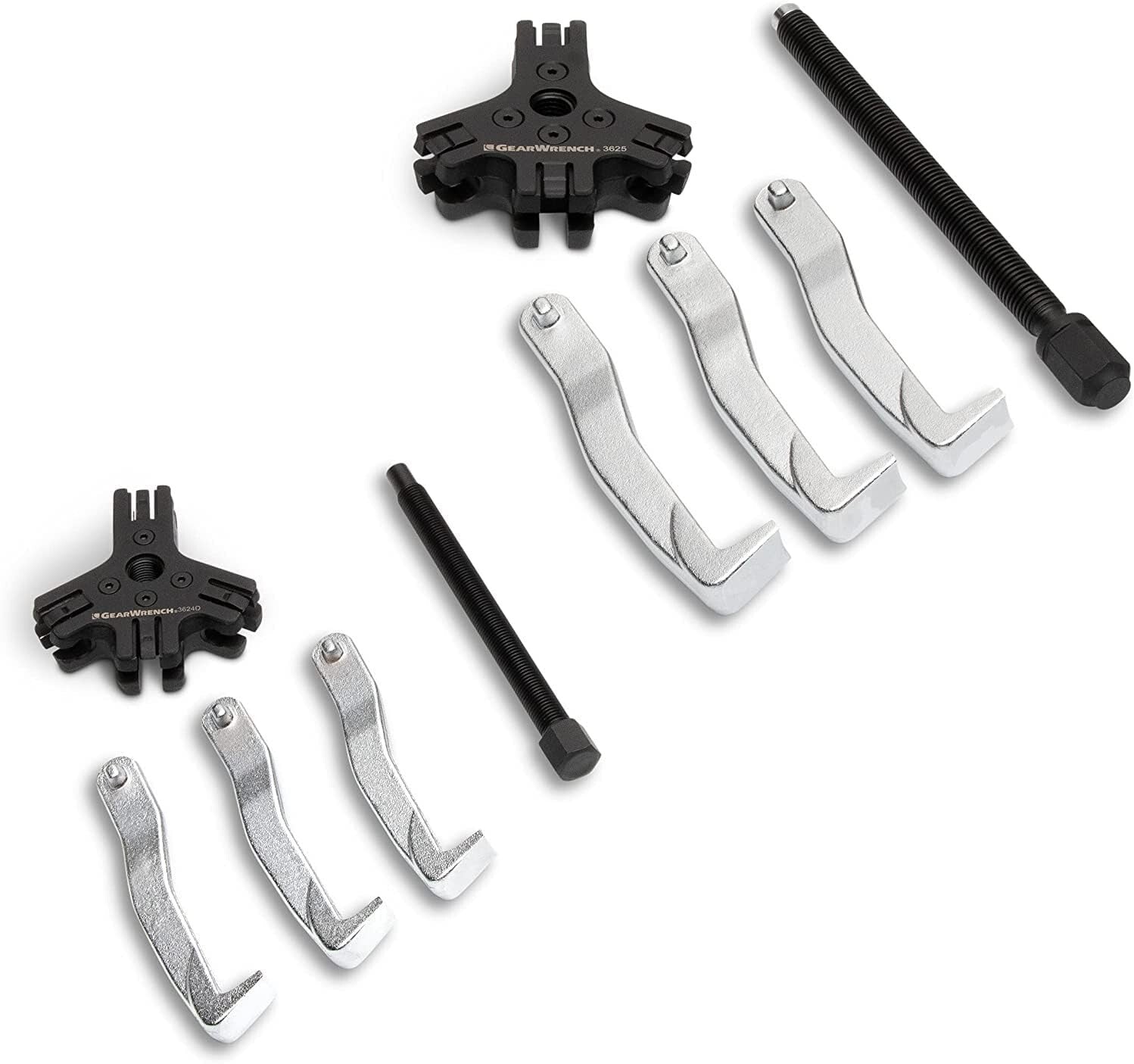 Ergonomic 2/3 Jaw Mechanical Puller Set with Easy Jaw Conversion - 5.13 lbs