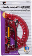 Load image into Gallery viewer, Precision Safety Compass and 6-Inch Protractor Combo - Assorted 12 Packs