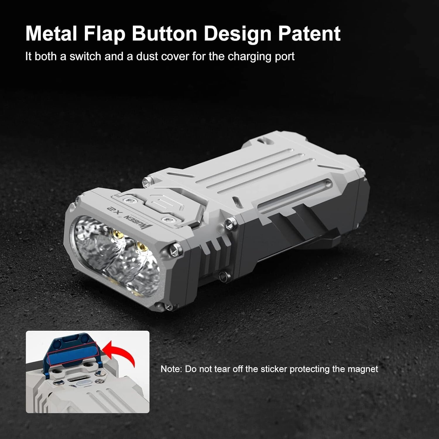 X2 1,800 Lumens Waterproof Mini Flashlight with Type-C Fast Charging & 6 Modes