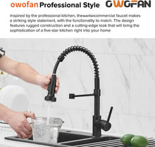 Load image into Gallery viewer, Stylish Matte Black Kitchen Sink Faucet with Pull Down Sprayer for Modern Homes