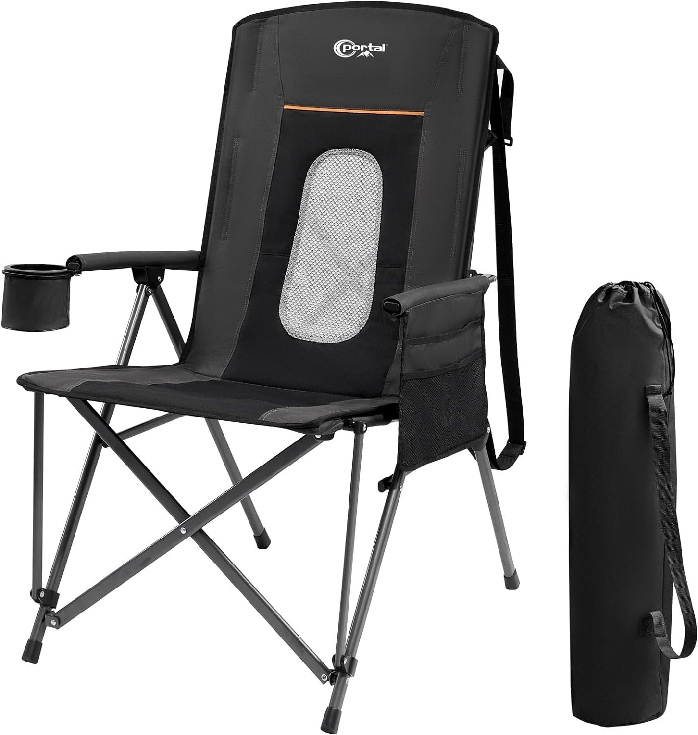 Oversized Heavy-Duty Folding Camping Chair - Supports 400lbs, High Back Comfort