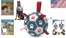 Load image into Gallery viewer, Soft but Sturdy 10-Inch Dog Soccer Ball with Grip Straps – Perfect Birthday Gift