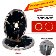 Load image into Gallery viewer, 5Pcs Turbo Blade Set - Ultimate Titanium Carbide for Professional Stone Cutting