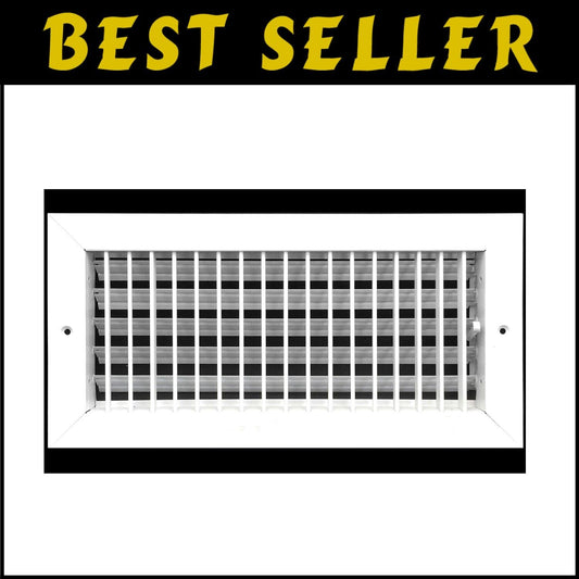 Customizable 14"w X 6"h White Air Supply Diffuser with Scratch-Resistant Finish