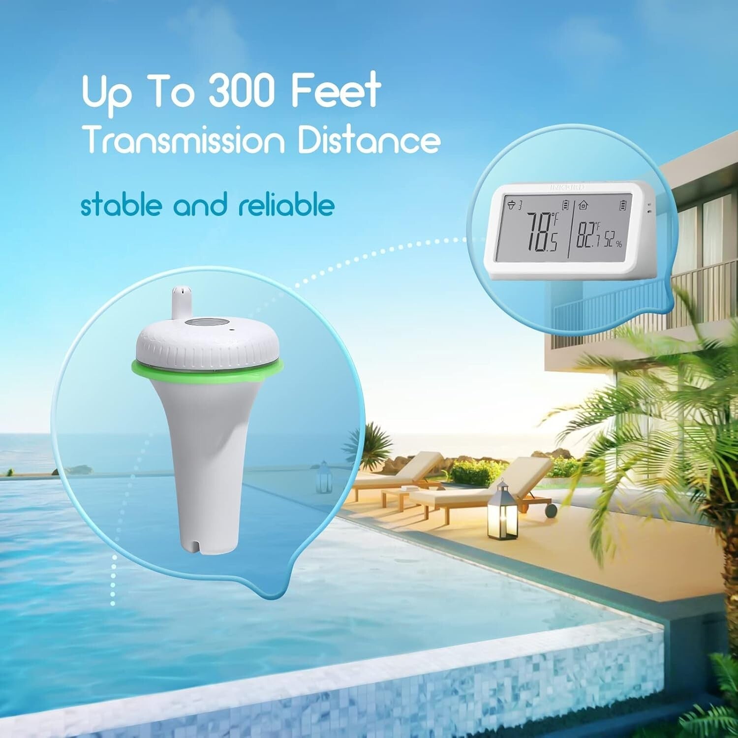 Compact Wi-Fi Connected Thermometer & Humidity Monitor for Water Settings