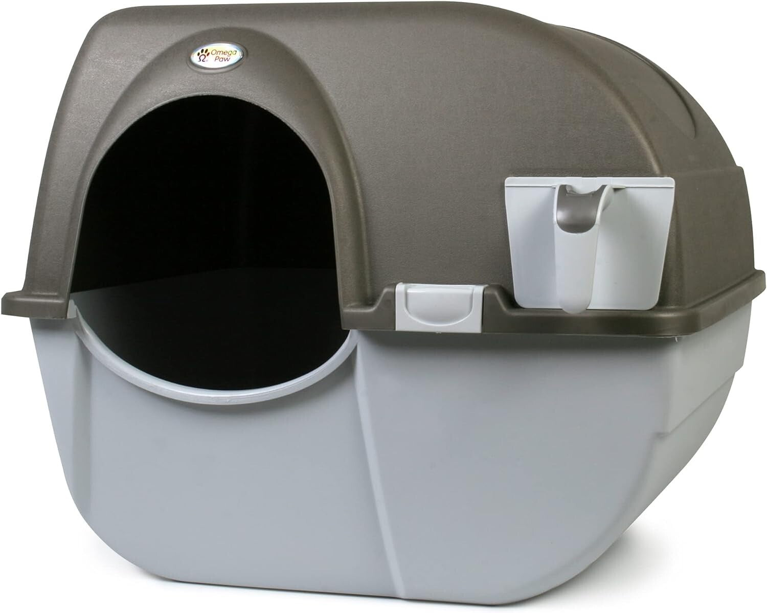 Efficient Grey Self-Cleaning Cat Litter Box with Pull-Out Tray - Regular Size