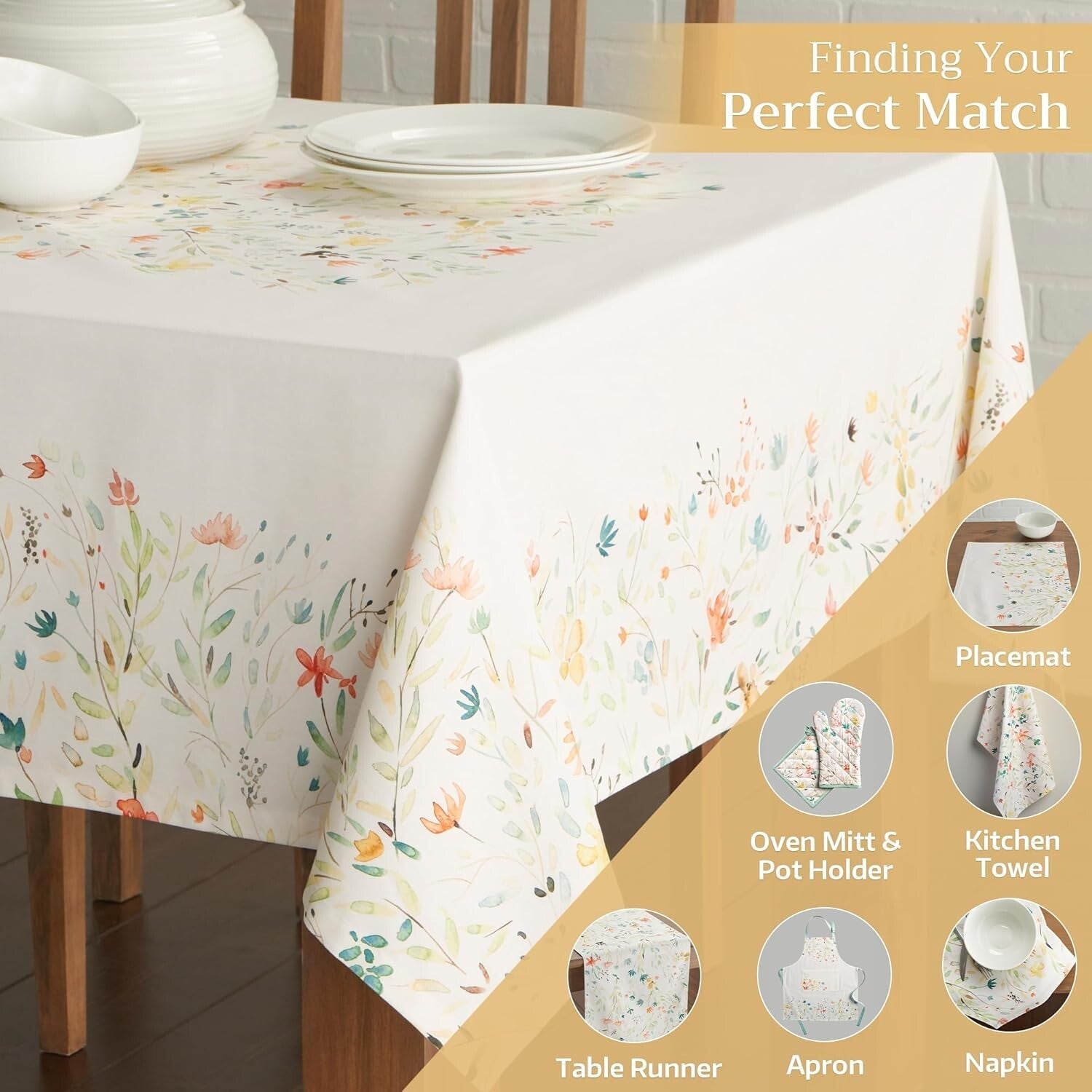 Elegant 60"x90" Cotton Tablecloth with Pleated Corners - Ideal for Any Occasion