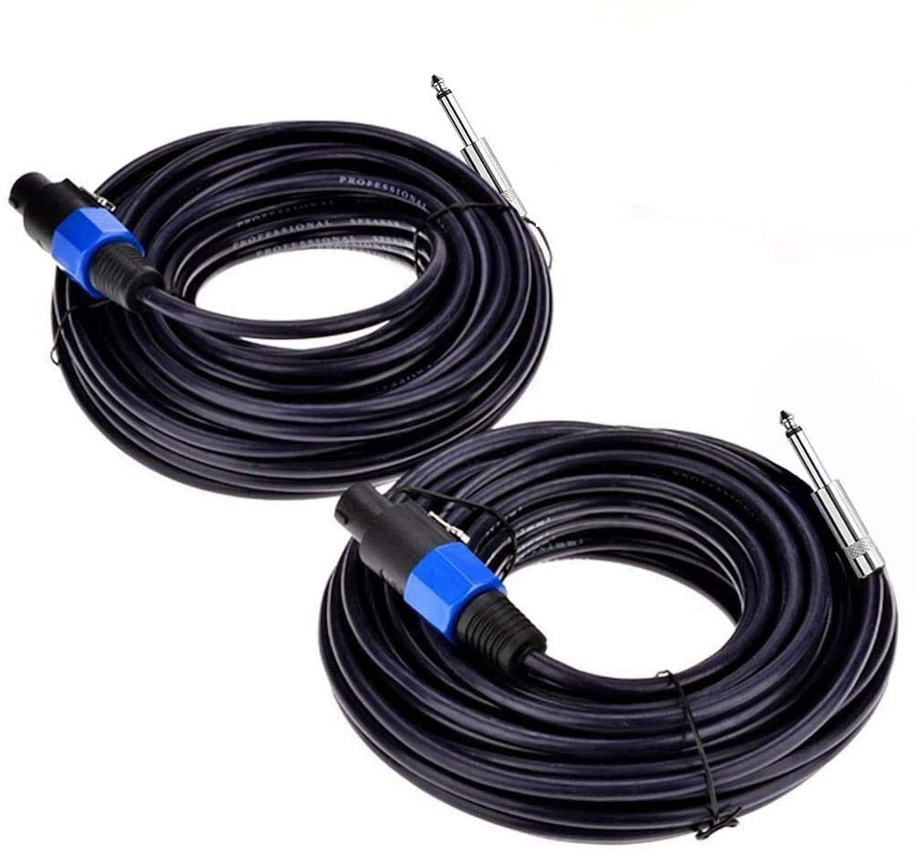 2-Pack 50 ft Speakon to 1/4" Male Speaker Cable - Professional Audio Performance
