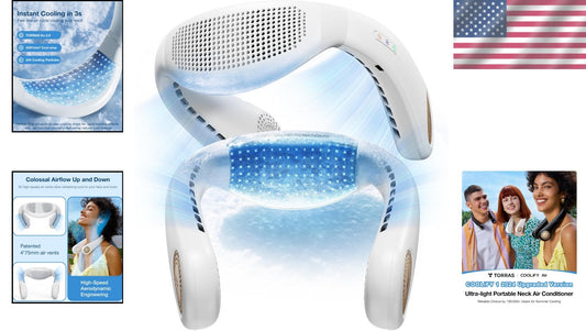 Ergonomic Neck Air Conditioner - Stylish Portable Fan with Long Battery Life