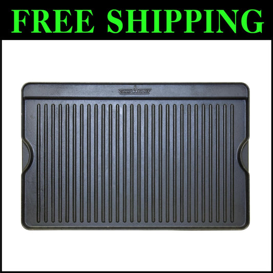 Pre-Seasoned Cast Iron Griddle - Reversible 16" x 24" for Perfect Heat