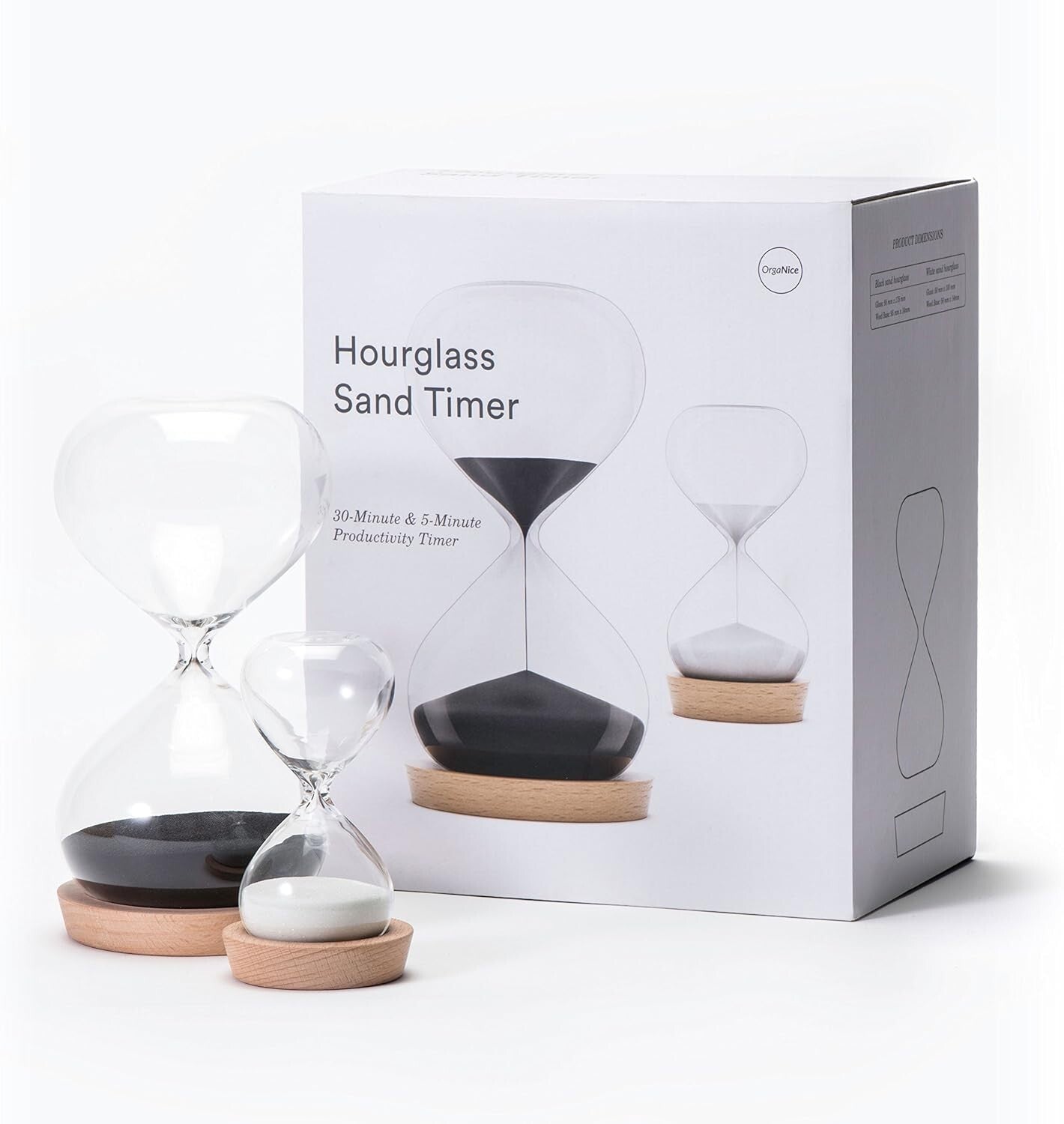 Elegant 30-Minute & 5-Minute Hourglass Sand Timer Set for Enhanced Productivity