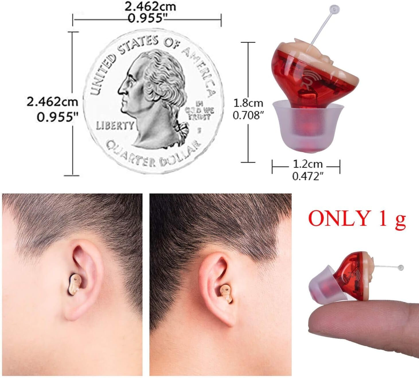 Invisible Hearing Amplifier for Seniors - Lightweight & Noise-Cancelling Device