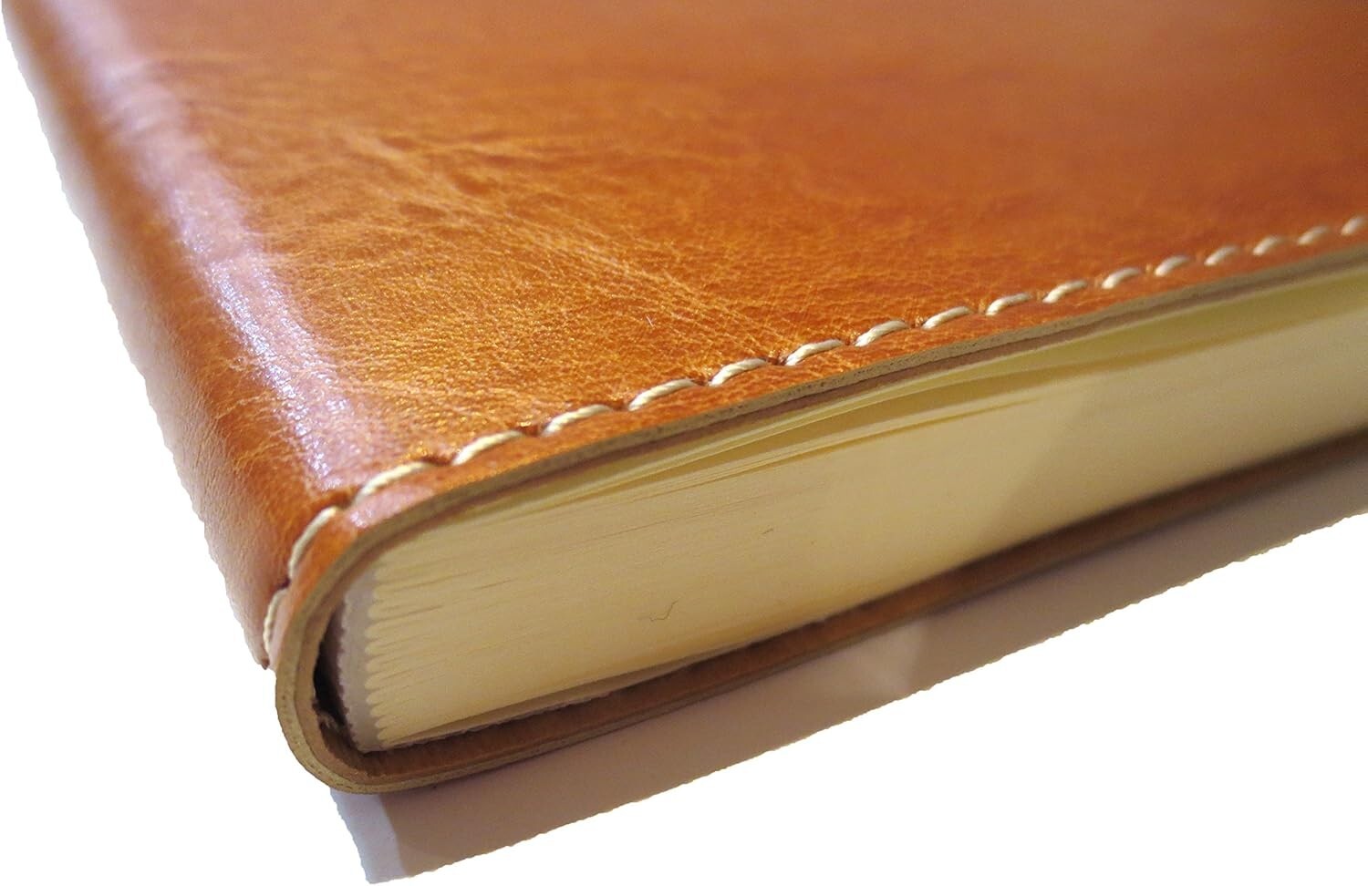 Tan Leather Guest Book with Soft Cover - Ideal for Weddings and Special Events