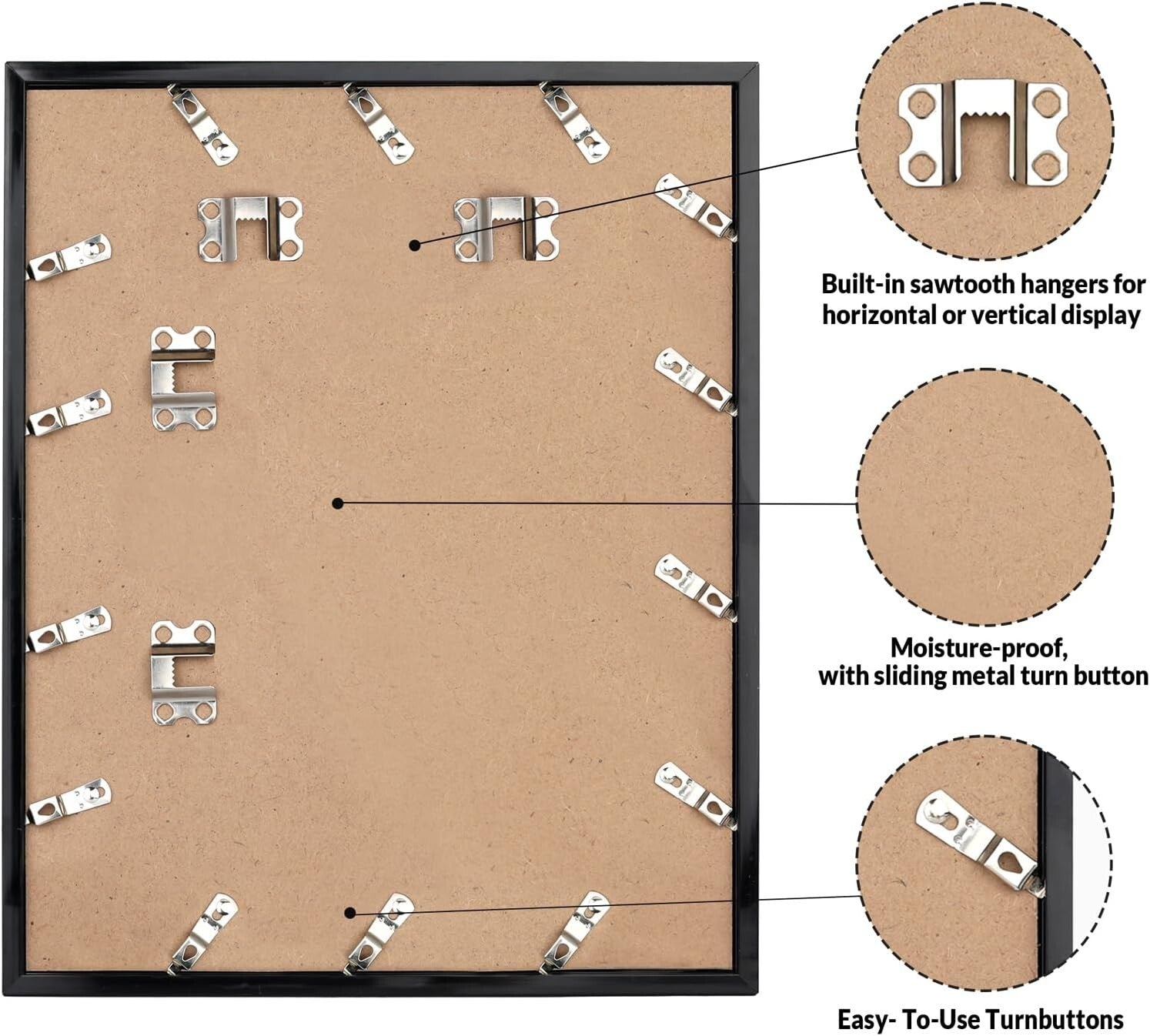 Elegant 24x48 Picture Frame - Vertical or Horizontal Display with Plexiglass