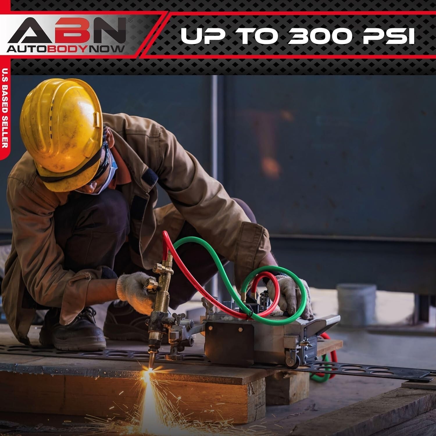 50 Foot Twin Oxy Acetylene Hose - Flexible, Abrasion-Resistant for Welders