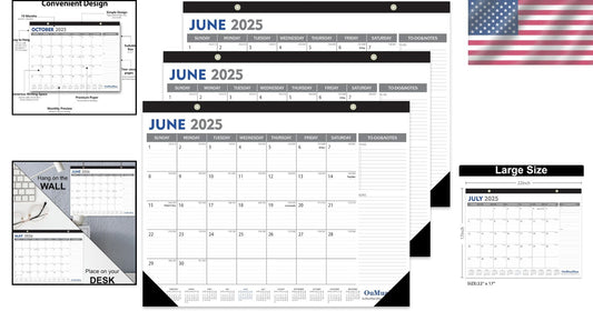 Spacious 2025-2026 Calendar Set - Ideal for Teams & Collaborative Workspaces