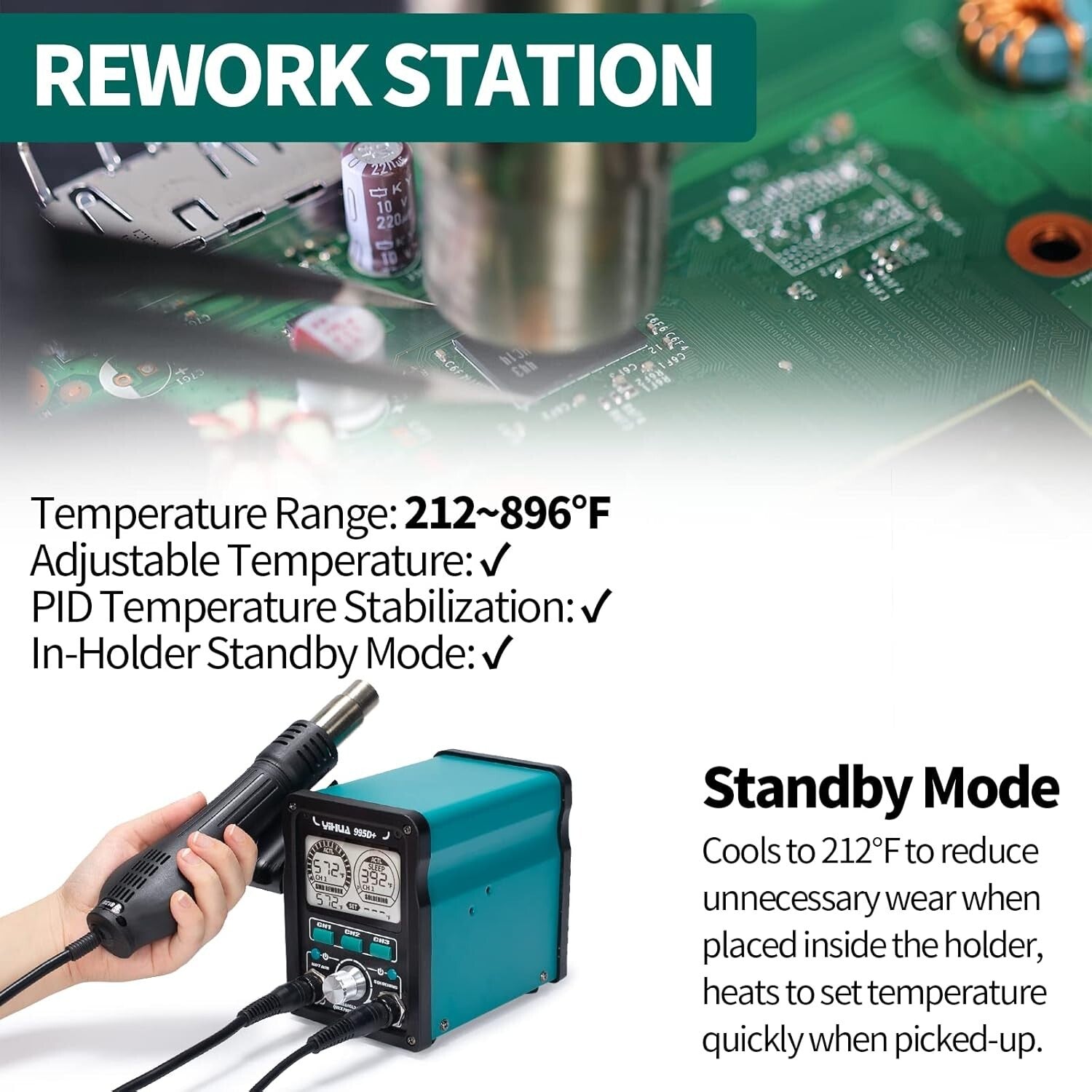 EVO 110W 2-IN-1 LCD Soldering Station & Hot Air Kit with Adjustable Temperature