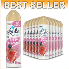 Load image into Gallery viewer, Refreshing Bubbly Berry Air Freshener, 12 Aerosol Cans, 8 Oz Each - Mood Booster