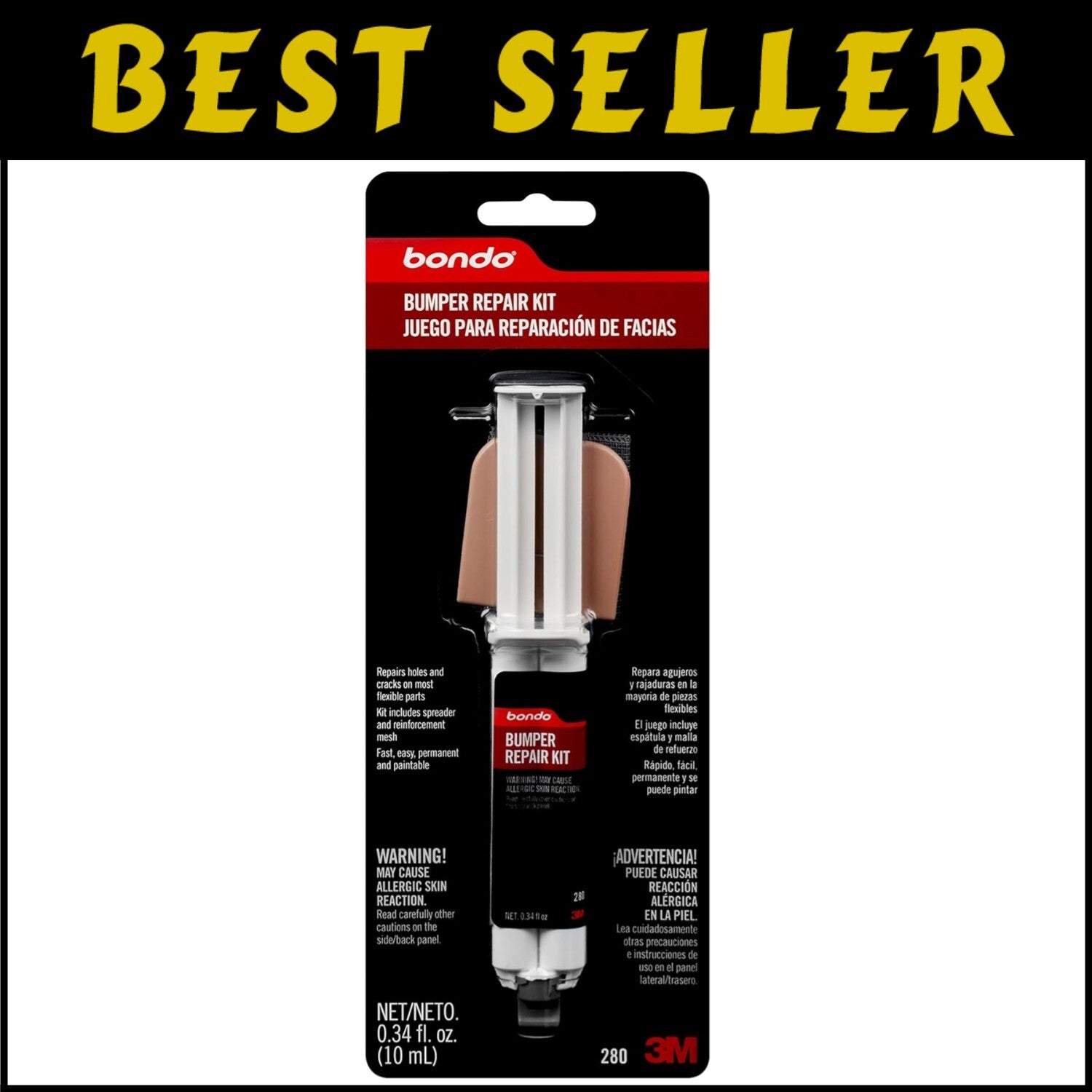 Complete Bumper Repair Kit - Durable 2-Part Epoxy with Mesh & Spreader Included