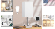 Load image into Gallery viewer, Stylish Touch Night Lamp with USB &amp; AC Outlets - Perfect for Bedroom or Office