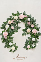 Load image into Gallery viewer, Vibrant 5FT Blush Pink Rose Garland for Stunning Wedding Backdrops &amp; Decor