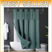 Load image into Gallery viewer, SnapHook Heavy-Duty Shower Curtain with Liner - Stylish &amp; Practical - 71x78"