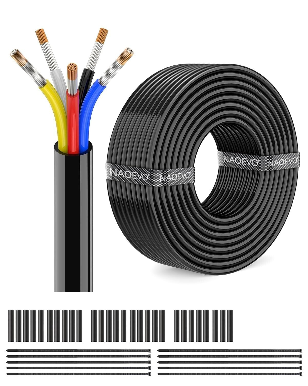 Durable 14 AWG Marine and Automotive Electrical Wire - 50FT Stranded Cord
