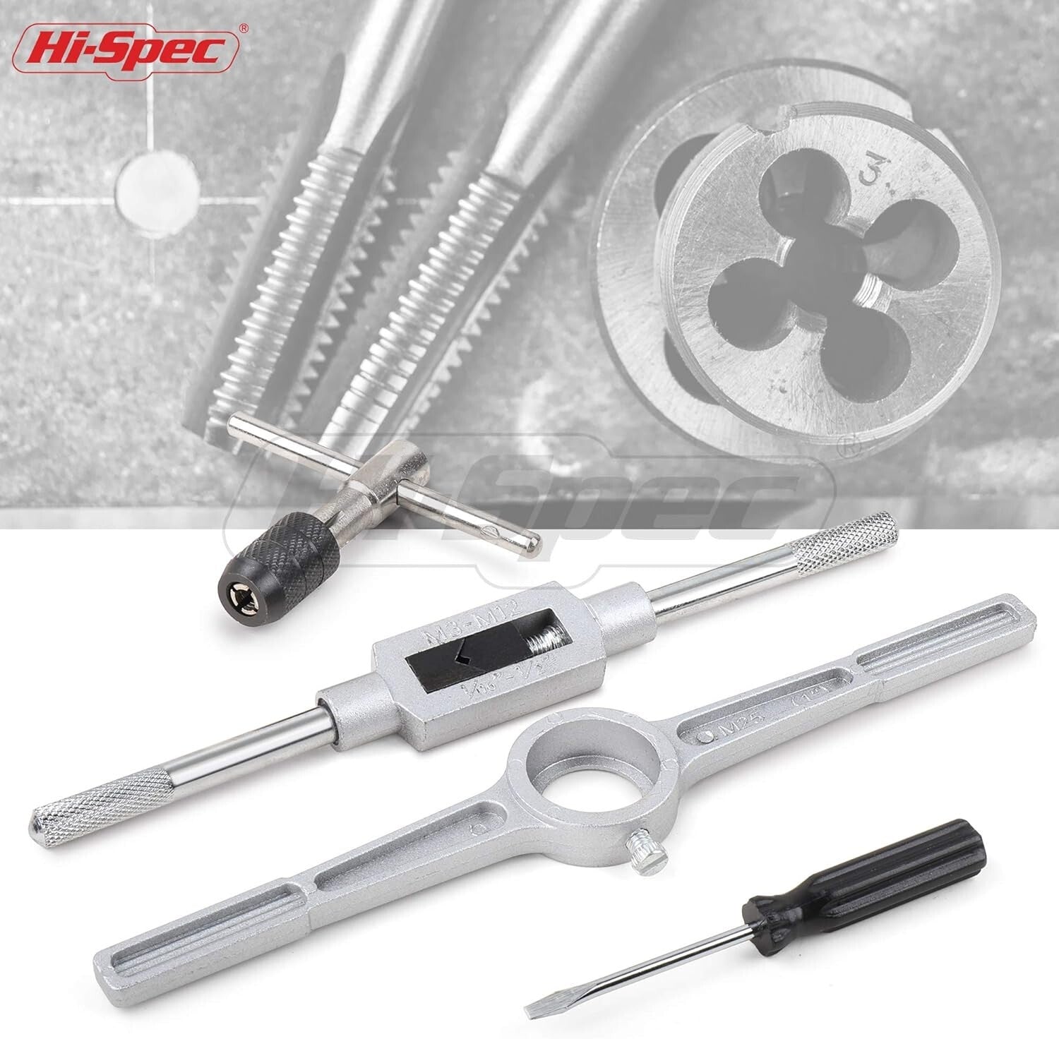 Complete 39-Piece SAE & Metric Tap and Die Tool Set with Screw Pitch Gauge