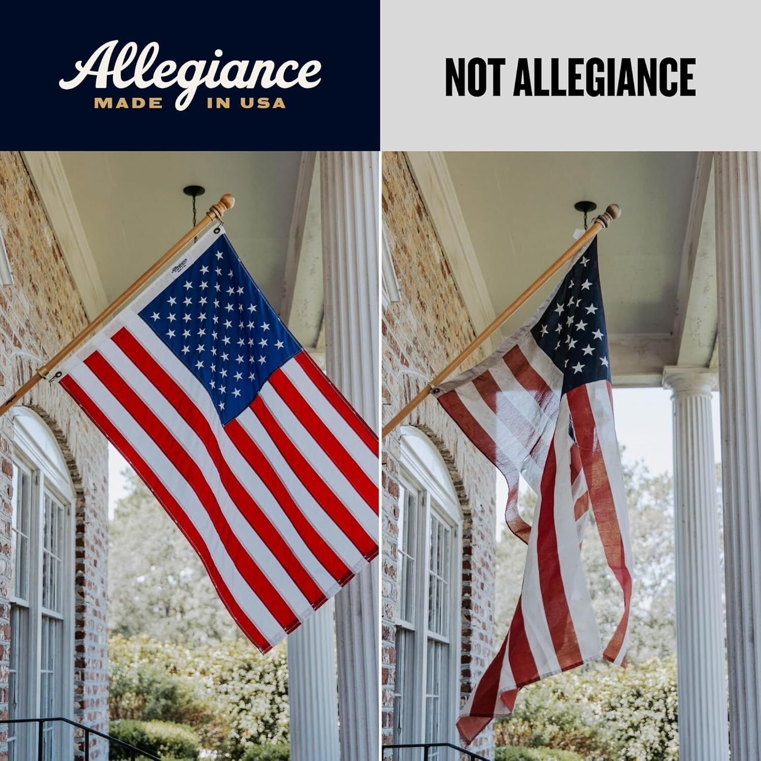 Locally-Sourced 3' x 5' American Flag | Handcrafted Nylon with Embroidered Stars