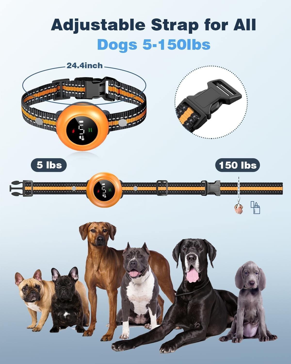 2-in-1 Dog Training Collar & Anti-Bark Device - 3300FT Waterproof & Rechargeable