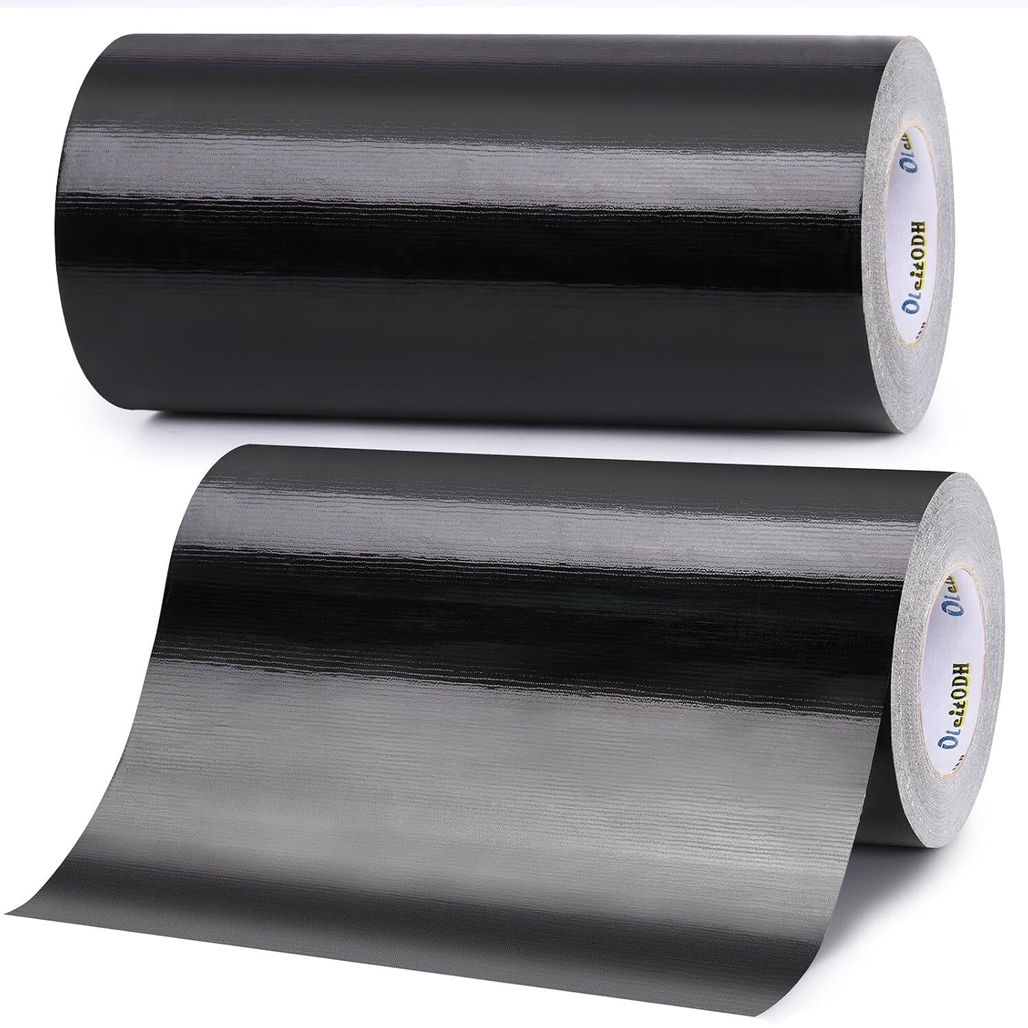 Black Duct Tape 12 Inch, 2 Rolls of Flexible All-Weather Adhesive for Repairs