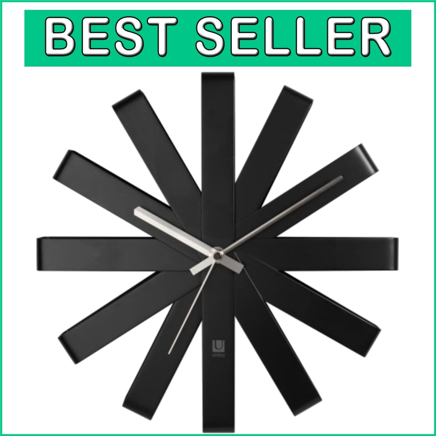 12-Inch Modern Ribbon Wall Clock - Silent Quartz Movement & Stylish Design