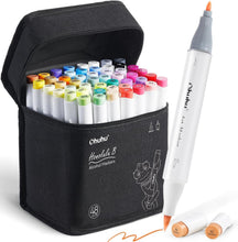 Load image into Gallery viewer, 48 Color Alcohol Marker Set w/ Color-Coded Caps &amp; Carrying Case - Perfect Gift