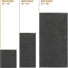 Load image into Gallery viewer, Complete 18-Piece Grey Cotton Bath Towel Set - Soft &amp; Absorbent Essentials