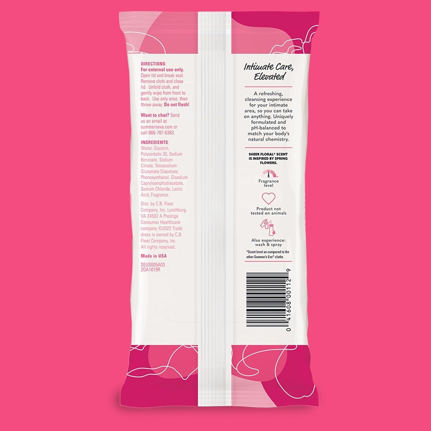 Refreshing Feminine Cleansing Wipes with Sheer Floral Scent - 32 Count, 12 Pack