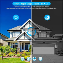 Load image into Gallery viewer, 5MP 2.7K Outdoor Security Camera with Night Vision - AI Detection &amp; 4TB Storage