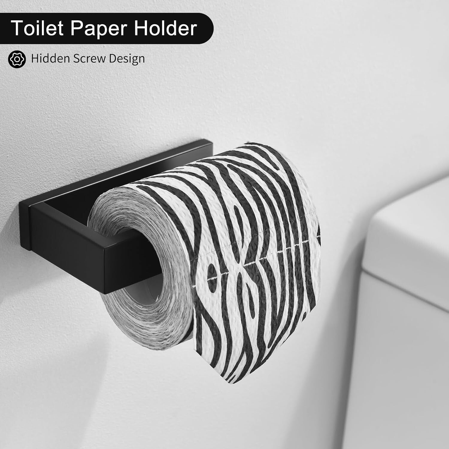 Chic 4-Piece Bathroom Towel Bar Set in Matte Black – Easy Screw-In Installation