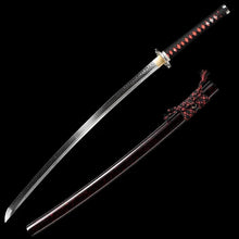 Load image into Gallery viewer, Elegant 28" Japanese Katana – Full Tang and Clay Tempered Damascus Steel Blade