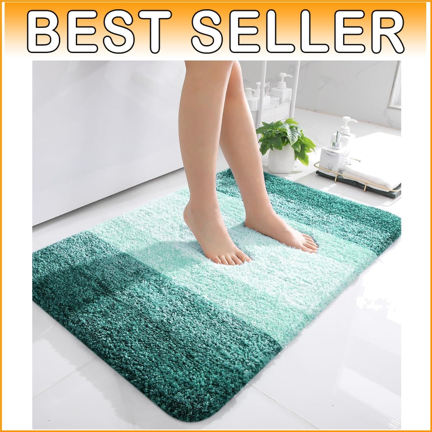 Elegant Rubber-Backed Microfiber Bath Mat 36x24 - Soft, Washable & Non-Slip