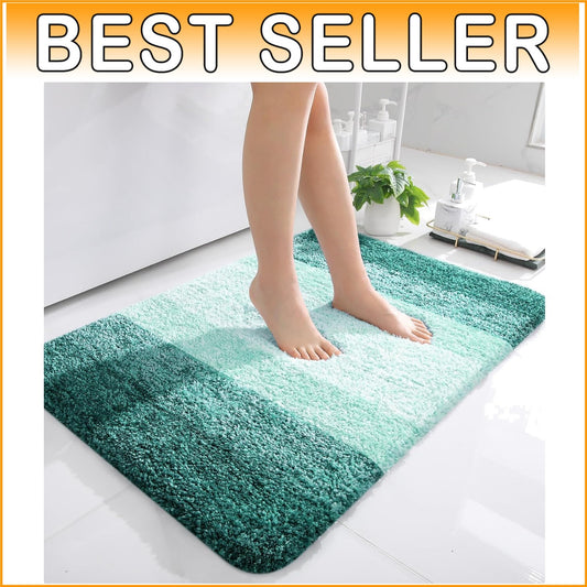 Elegant Rubber-Backed Microfiber Bath Mat 36x24 - Soft, Washable & Non-Slip