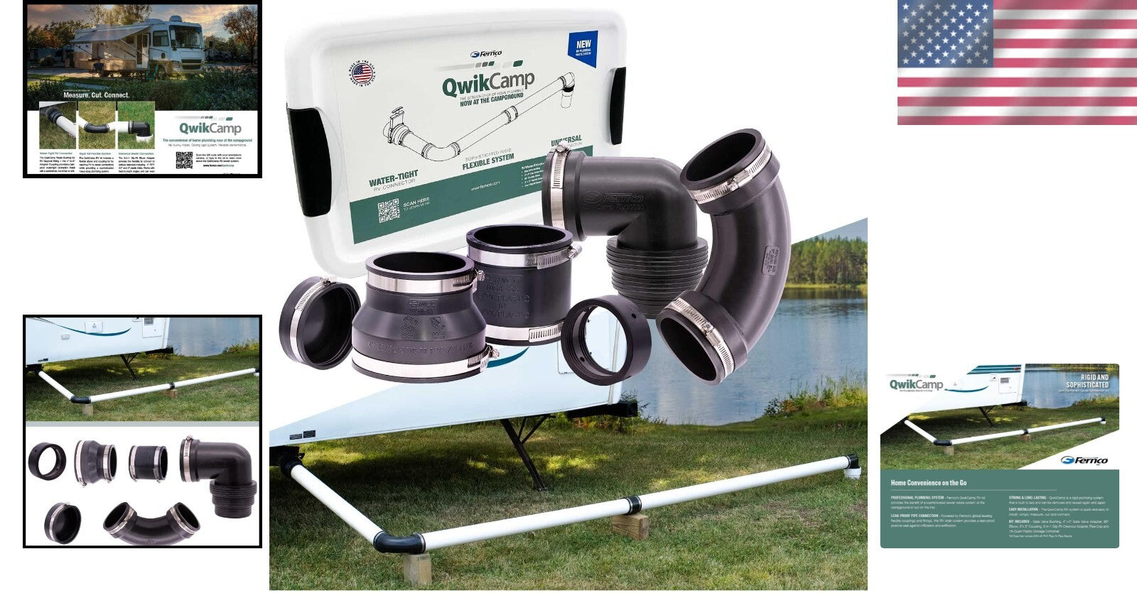 Durable RV Sewer Waste Plumbing Kit with Leak-Proof Connection - Complete Set