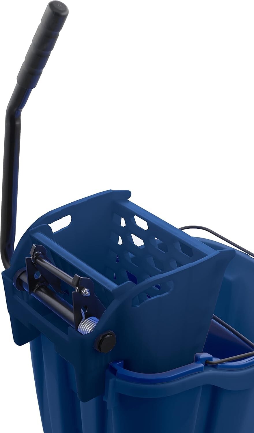 Commercial Mop Bucket with Non-Marking Casters and Side Press Wringer - 35 Quart