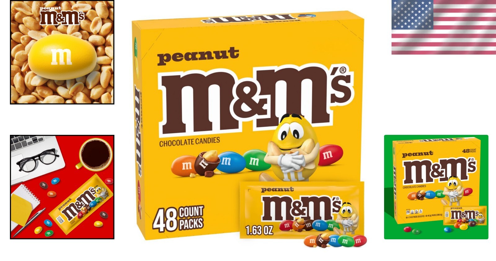 Bulk Peanut Chocolate Candy – 48 Bags of 1.74 oz Individually Wrapped Treats