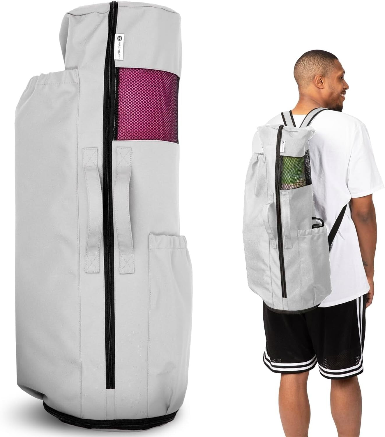 Water-Resistant Yoga Bag - Fits 32" Mats, Adjustable Backpack & Pockets Included